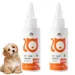 MCBOSON Liquide pour nettoyer les oreilles des animaux de compagnie 2 pcs