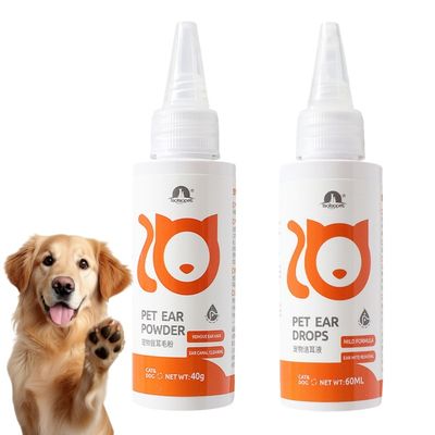 MCBOSON Lot nettoyant oreilles et poudre épilation pour chiens et chats