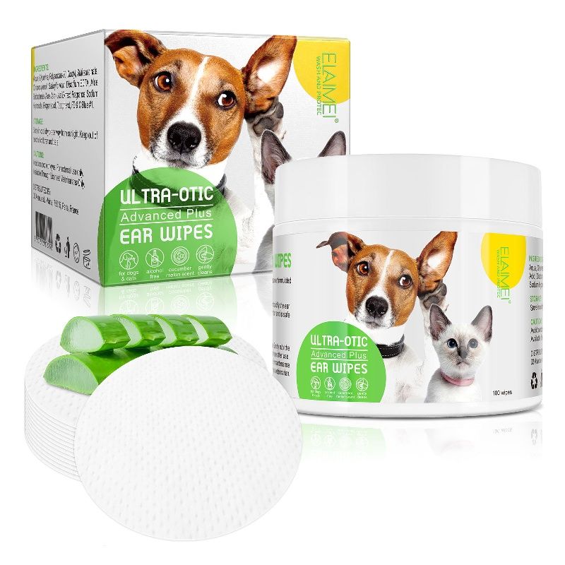 MCBOSON Lingettes de nettoyage d'oreilles pour animaux  2 boîtes