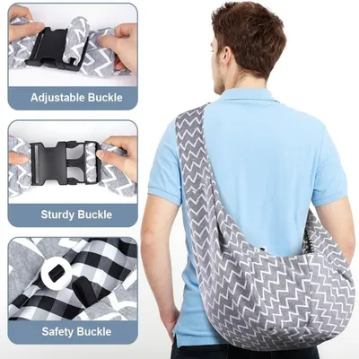 PetTribes Sac Transport Gris Ondulé 7.5kg, Design Élégant PetTribes Sac Transport Gris Ondulé 7.5kg, Design Élégant