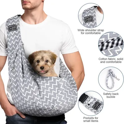 PetTribes Sac Transport Gris Ondulé 7.5kg, Design Élégant PetTribes Sac Transport Gris Ondulé 7.5kg, Design Élégant