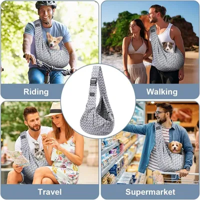 PetTribes Sac Transport Gris Ondulé 7.5kg, Design Élégant PetTribes Sac Transport Gris Ondulé 7.5kg, Design Élégant