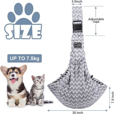 PetTribes Sac Transport Gris Ondulé 7.5kg, Design Élégant