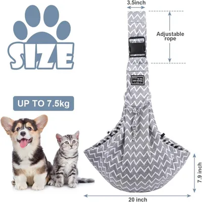 PetTribes Sac Transport Gris Ondulé 7.5kg, Design Élégant PetTribes Sac Transport Gris Ondulé 7.5kg, Design Élégant
