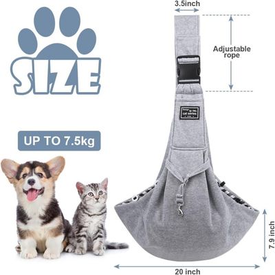 PetTribes Sac Transport Chien Chat Gris 7.5kg, Mains Libres