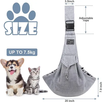 PetTribes Sac Transport Chien Chat Gris 7.5kg, Mains Libres PetTribes Sac Transport Chien Chat Gris 7.5kg, Mains Libres