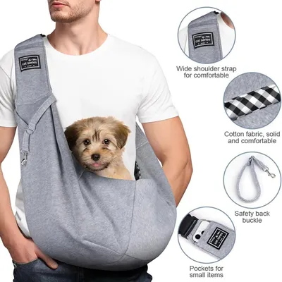 PetTribes Sac Transport Chien Chat Gris 7.5kg, Mains Libres PetTribes Sac Transport Chien Chat Gris 7.5kg, Mains Libres