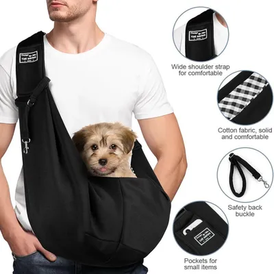 PetTribes Sac Transport Chien Chat Noir 7.5kg, Mains Libres PetTribes Sac Transport Chien Chat Noir 7.5kg, Mains Libres