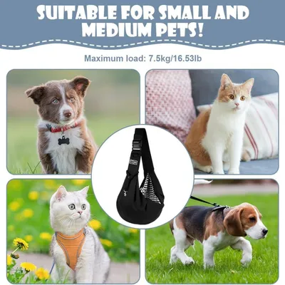 PetTribes Sac Transport Chien Chat Noir 7.5kg, Mains Libres PetTribes Sac Transport Chien Chat Noir 7.5kg, Mains Libres