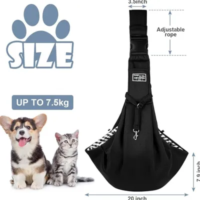 PetTribes Sac Transport Chien Chat Noir 7.5kg, Mains Libres PetTribes Sac Transport Chien Chat Noir 7.5kg, Mains Libres