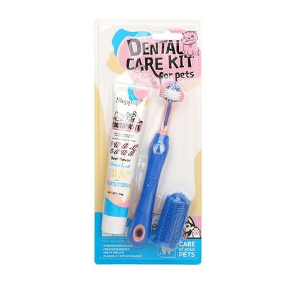 FurryFusion Kit de brosse à dents et dentifrice pour chiens et chats