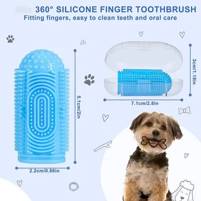 ZooVenture Brosse Dent Chat Chien Silicone Bleu 4P ZooVenture Brosse Dent Chat Chien Silicone Bleu 4P