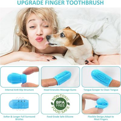 ZooVenture Cepillos de dientes de silicona para gatos y perros, 4 unidades