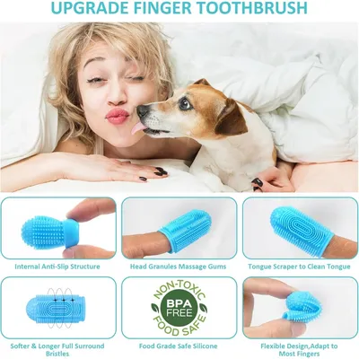 ZooVenture Brosse Dent Chat Chien Silicone Bleu 4P ZooVenture Brosse Dent Chat Chien Silicone Bleu 4P
