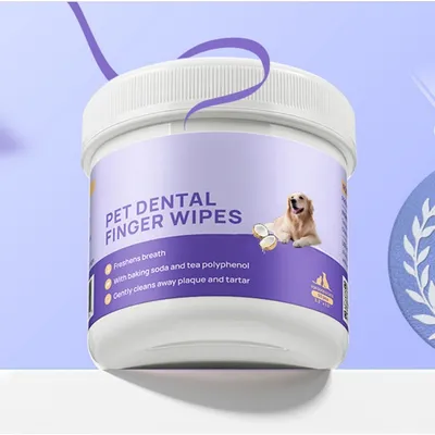 Zoomtopia Lot de 50 lingettes de nettoyage des dents pour chien Zoomtopia Lot de 50 lingettes de nettoyage des dents pour chien