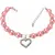 Collier Perles Animal Coeur Gravé Rose - PetTribes 2 Pièces