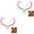 Collier Perles Animal Coeur Gravé Rose - PetTribes 2 Pièces