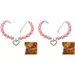 Collier Perles Animal Coeur Gravé Rose - PetTribes 2 Pièces