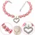 Collier Perles Animal Coeur Gravé Rose - PetTribes 2 Pièces