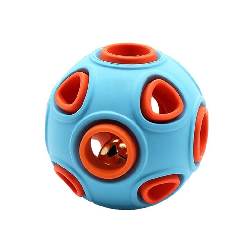 PetTribes Gummiball für Hunde mit Glöckchen, weich, Zahnpflege