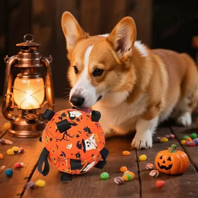 FurryFusion Ballon d'Halloween pour chiens, résistant et sonore FurryFusion Ballon d'Halloween pour chiens, résistant et sonore