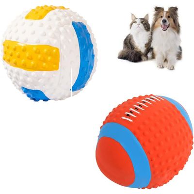 ZooVenture Balle Latex Chien Volley Rugby 2P