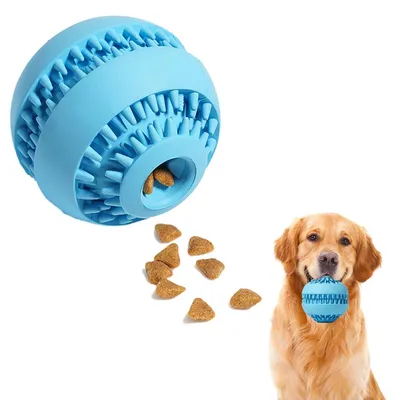 FurryFusion Balle à friandises en caoutchouc naturel pour chiens moyens