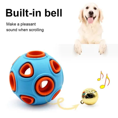 PetTribes Balle Caoutchouc Chien avec Clochette, Souple, Nettoyage Dentaire PetTribes Balle Caoutchouc Chien avec Clochette, Souple, Nettoyage Dentaire