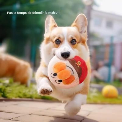 FurryFusion Pelota eléctrica de peluche con rebote para perros