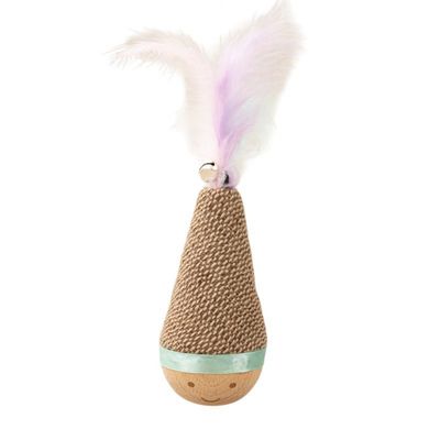 FurryFusion Jouet d'oursin pour chat avec bâton à plumes et cloche