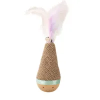 FurryFusion Jouet d'oursin pour chat avec bâton à plumes et cloche