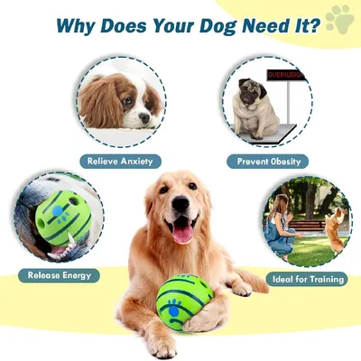 MCBOSON Balle de jeu pour chien sonore, 14 cm MCBOSON Balle de jeu pour chien sonore, 14 cm