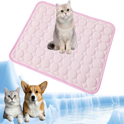 PetTribes Tapis Refroidissant Rose M : 60x50cm, Double Face