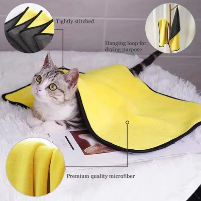 PetTribes Serviette Microfibre Chien : 100x50cm, Séchage Rapide, Absorbante