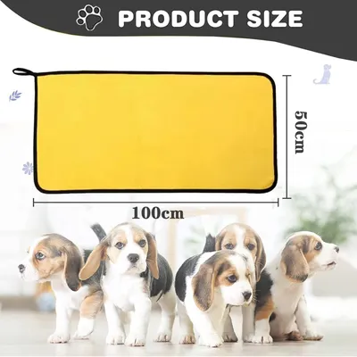 PetTribes Serviette Microfibre Chien : 100x50cm, Séchage Rapide, Absorbante
