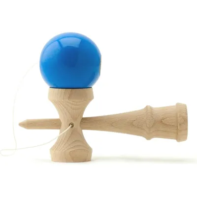 Kendama, jeu d'adresse japonais, jouet en bois avec balle bleue, marque Kendama, jeu d'adresse japonais, jouet en bois avec balle bleue, marque