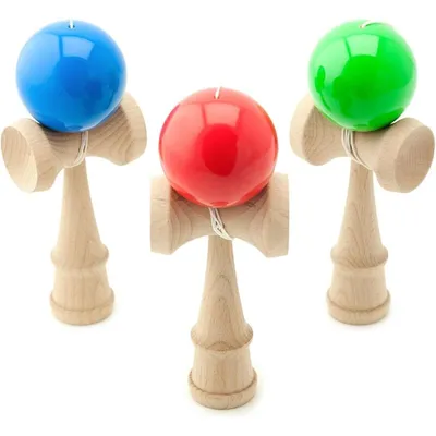 Kendama, jeu d'adresse japonais, jouet en bois avec balle bleue, marque Kendama, jeu d'adresse japonais, jouet en bois avec balle bleue, marque