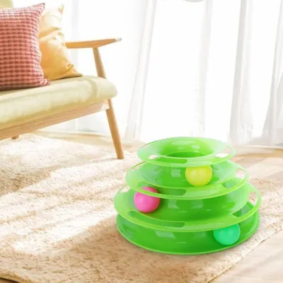 Jouet pour chat, tour interactive avec 3 balles et 3 niveaux (25 x 12,5 cm) Jouet pour chat, tour interactive avec 3 balles et 3 niveaux (25 x 12,5 cm)
