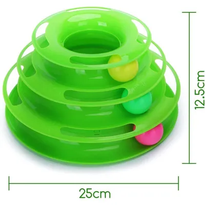 Jouet pour chat, tour interactive avec 3 balles et 3 niveaux (25 x 12,5 cm) Jouet pour chat, tour interactive avec 3 balles et 3 niveaux (25 x 12,5 cm)