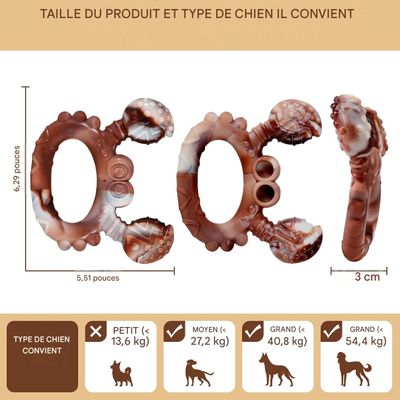 ZooVenture Jouet Crabe Chien - Nylon, Bœuf, Hygiène Dentaire