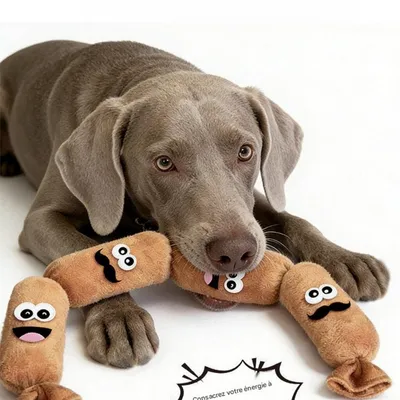 FurryFusion Jouet en forme de saucisse pour chien FurryFusion Jouet en forme de saucisse pour chien