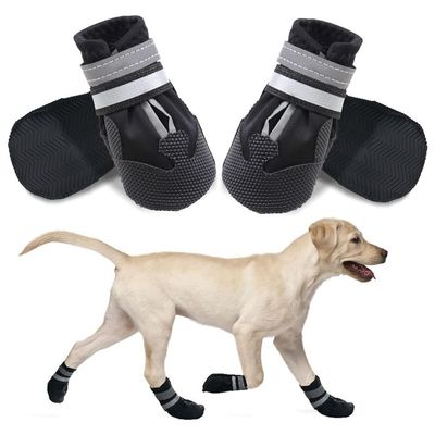 HausPets Lot de 4 Bottes Imperméables pour Chiens XXL Noir