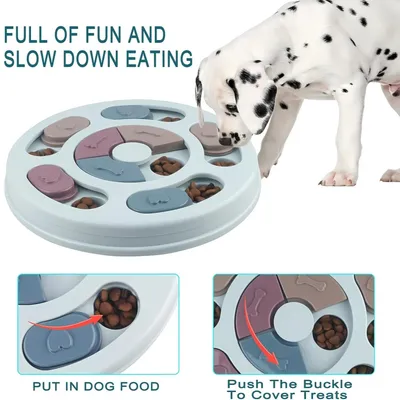Jouet Puzzle Chien Intelligent, Ralentisseur Alimentaire Antidérapan Jouet Puzzle Chien Intelligent, Ralentisseur Alimentaire Antidérapan