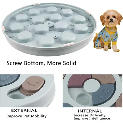 Jouet Puzzle Chien Intelligent, Ralentisseur Alimentaire Antidérapan Jouet Puzzle Chien Intelligent, Ralentisseur Alimentaire Antidérapan