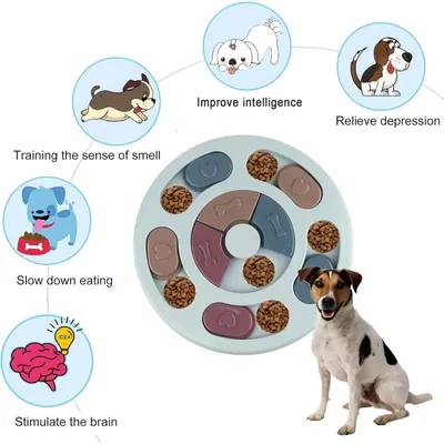 Jouet Puzzle Chien Intelligent, Ralentisseur Alimentaire Antidérapan Jouet Puzzle Chien Intelligent, Ralentisseur Alimentaire Antidérapan