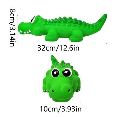 Pawffee Jouet interactif en latex en forme de crocodile pour chiens L