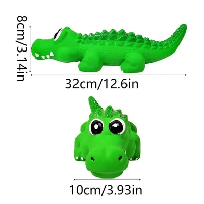 Pawffee Jouet interactif en latex en forme de crocodile pour chiens L