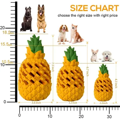 ZooVenture Jouet Mache Ananas Caoutchouc Chien 7.1 pouces