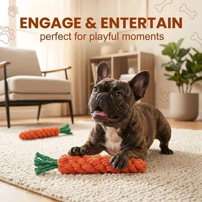 HausPets Lot de 4 Jouets Chien Carotte Corde Tressée 22cm HausPets Lot de 4 Jouets Chien Carotte Corde Tressée 22cm