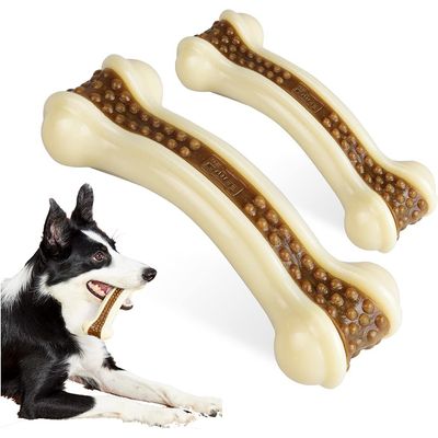 HausPets Lot de 2 Os à Mâcher Indestructibles Goût Bœuf Chiens